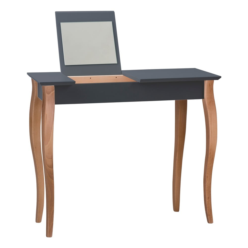 Grafitovosivý toaletný stolík so zrkadlom Ragaba Dressing Table, dĺžka 85 cm