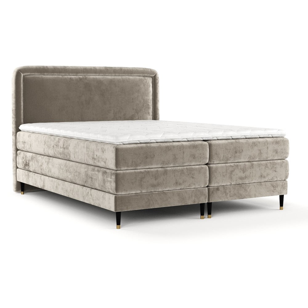 Svetlohnedá boxspring posteľ 200x200 cm Dove – Maison de Rêve